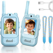 Kids Video Walkie Talkies 2-Pack | Rechargeable Handheld Video Intercom for Indoor & Outdoor Play