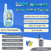 Kids Video Walkie Talkies 2-Pack | Rechargeable Handheld Video Intercom for Indoor & Outdoor Play