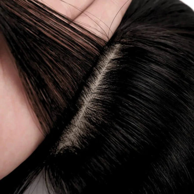 Real Human Hair Silk Base Hair Topper with Clip – Natural, Luxurious, Effortless Confidence