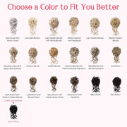 2-piece messy bun wig, available in multiple colors