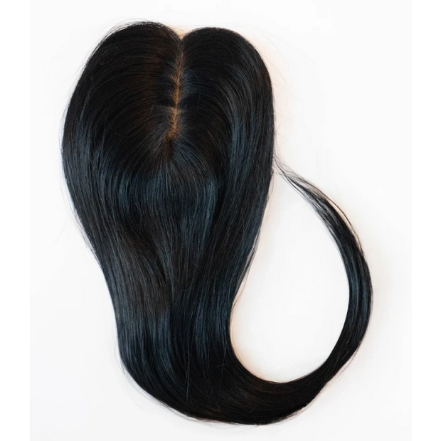 Real Human Hair Silk Base Hair Topper with Clip – Natural, Luxurious, Effortless Confidence