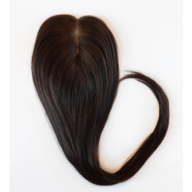 Real Human Hair Silk Base Hair Topper with Clip – Natural, Luxurious, Effortless Confidence