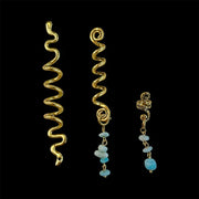 Handmade Hair Accessory with 2 Natural Gemstone Pendants – 24K Gold-Plated Stainless Steel
