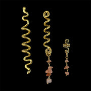 Handmade Hair Accessory with 2 Natural Gemstone Pendants – 24K Gold-Plated Stainless Steel