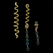 Handmade Hair Accessory with 2 Natural Gemstone Pendants – 24K Gold-Plated Stainless Steel