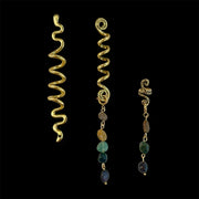 Handmade Hair Accessory with 2 Natural Gemstone Pendants – 24K Gold-Plated Stainless Steel