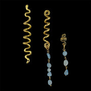 Handmade Hair Accessory with 2 Natural Gemstone Pendants – 24K Gold-Plated Stainless Steel