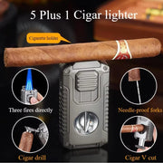 5-in-1 Butane Torch Lighter – Multi-Functional Gift for Men