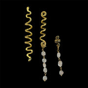 Handmade Hair Accessory with 2 Natural Gemstone Pendants – 24K Gold-Plated Stainless Steel