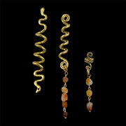 Handmade Hair Accessory with 2 Natural Gemstone Pendants – 24K Gold-Plated Stainless Steel