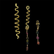 Handmade Hair Accessory with 2 Natural Gemstone Pendants – 24K Gold-Plated Stainless Steel